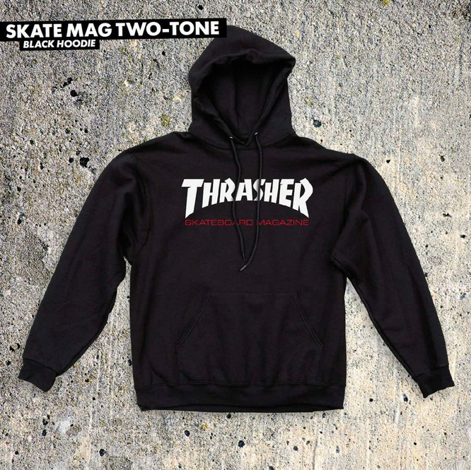 THRASHER HOOD TWO TONE SKATEMAG (BLACK)