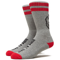 Spitfire Heads Up Sock (Grey / Red / Black)