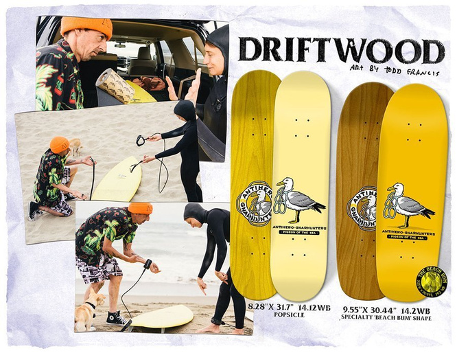 Deska Antihero x Gnarhunters Driftwood Popsicle 8,28" x 31,7"