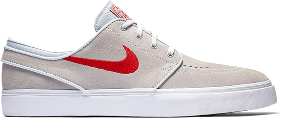 Nike SB Zoom Stefan Janoski shoes (Pure Platinum / University Red)