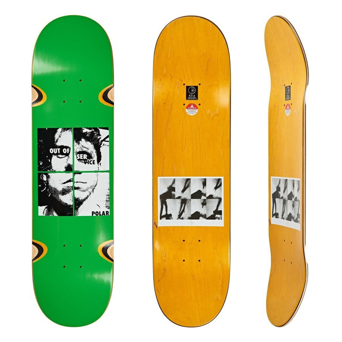 Polar Skate Co. board Dane Brady Out Of Service (Green) (WHEEL WELLS) 8.25"