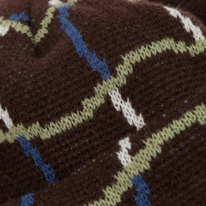 Dime Wave Checkered Beanie (Brown)