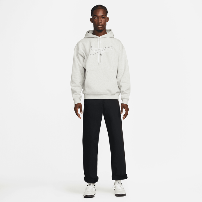 Nike SB Fleece Pullover Skate Hoodie (Grey Heather)