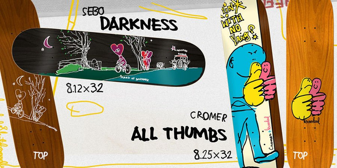 DECK KROOKED SKATEBOARDS SEBO DARKNESS 8.12" x 32"