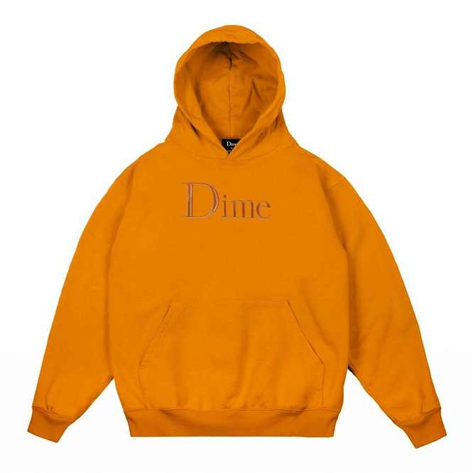 Dime Classic Logo Embroidered Hoodie (Orange)