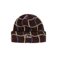 Dime Wave Checkered Beanie (Brown)