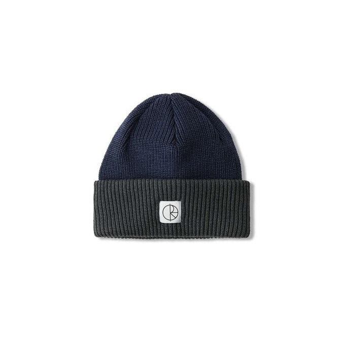 Polar Skate Co. Cap Double Fold Merino Beanie (Navy/Grey)