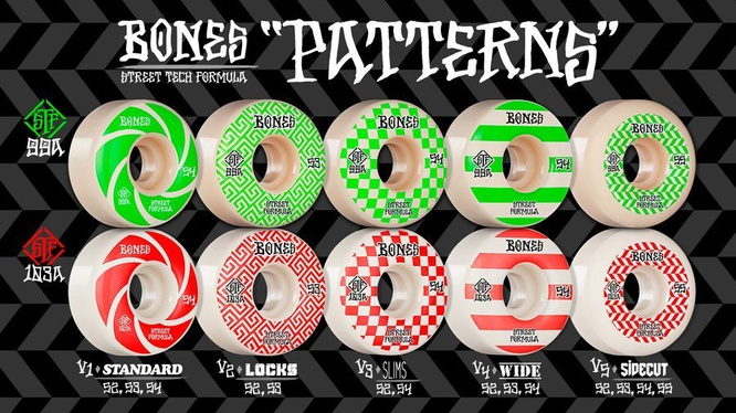 Bones Wheels STF 99A Patterns V5 Sidecut 54 mm wheels