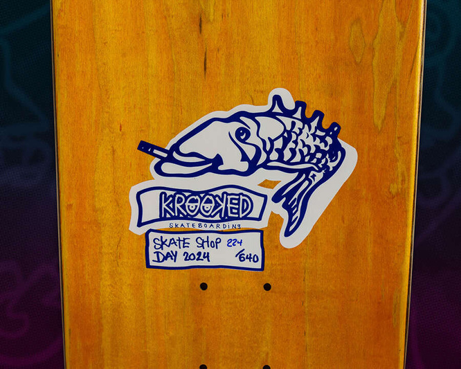 Krooked Skateboarding Skateshop Day 2024 Color My Friends (Hand Numbered) board 9.81" x 32.06"