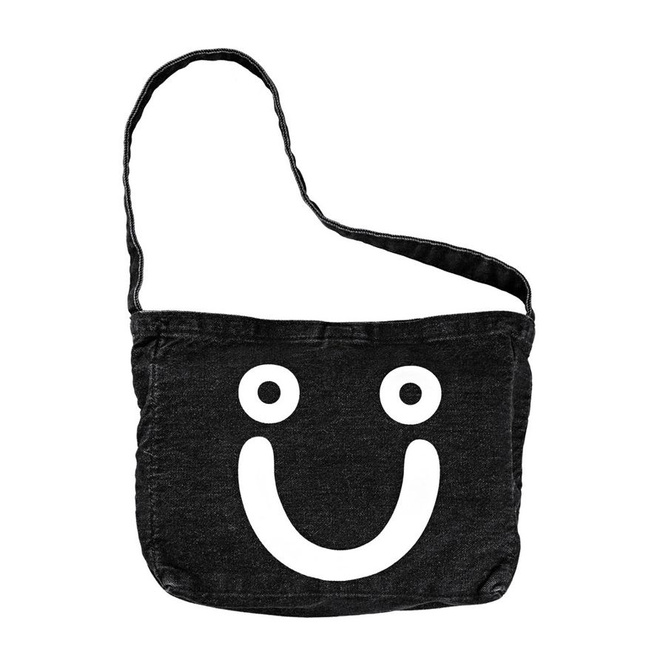 POLAR SKATE CO. BAG HAPPY SAD DENIM TOTE BAG (WASHED BLACK)