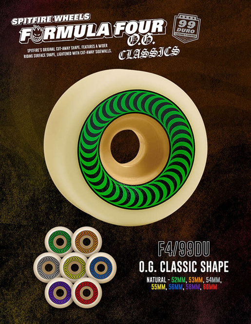 Spitfire Wheels Formula Four O.G. Classics (Orange) 99DU 53 mm