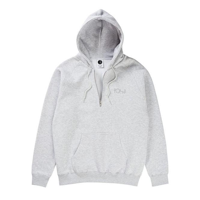 BLUZA Z KAPTUREM POLAR SKATE CO. HALF ZIP HOOD (SPORTS GREY)