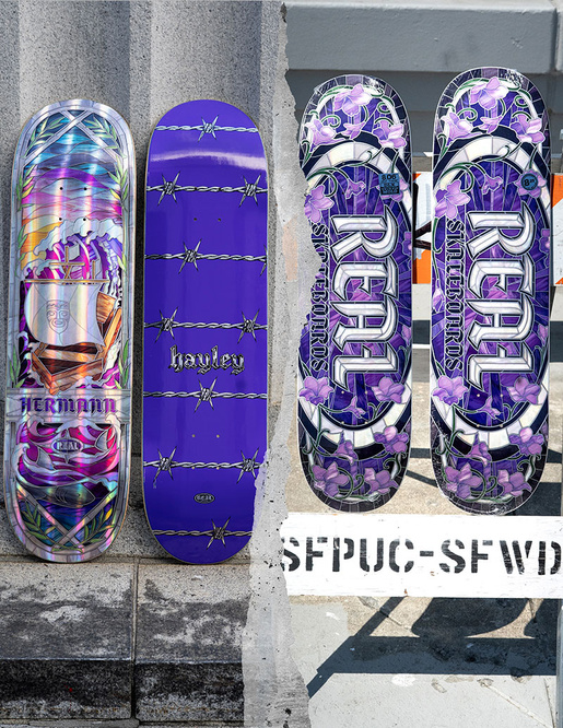 Real Skateboards Cathedral Oval (Purple) 8.25" x 32"