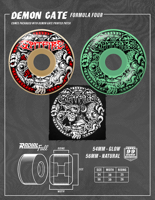 Spitfire Wheels Formula Four Demon Gate Radial Full 99DU 56 mm