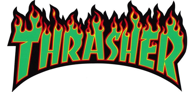 Thrasher Flame LARGE Sticker (Green)