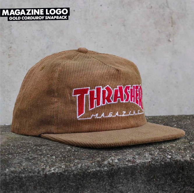 CZAPKA THRASHER MAGAZINE LOGO CORDUROY SNAPBACK (GOLD)