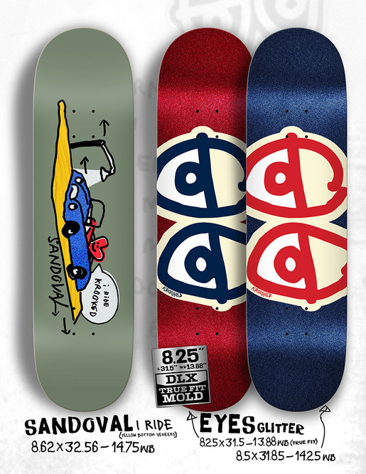 Krooked Skateboarding Eyes Glitter 8.5" x 31.85"