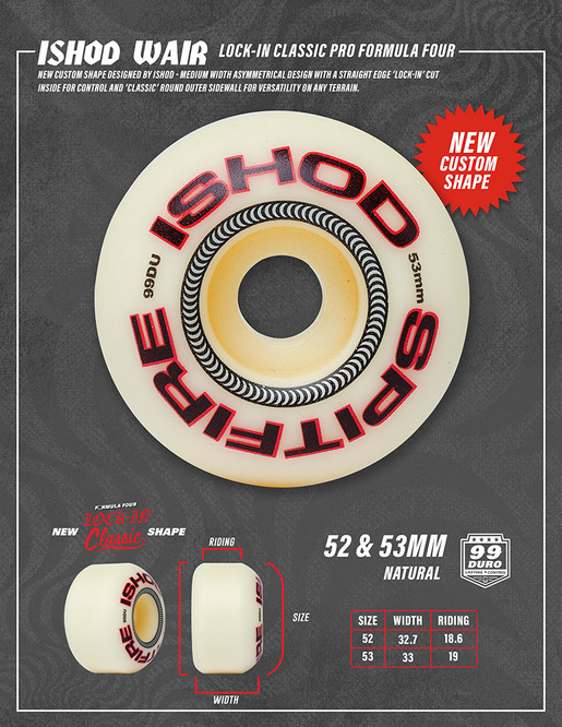 Spitfire Wheels Formula Four Ishod Lock-In Classic 99DU 52 mm