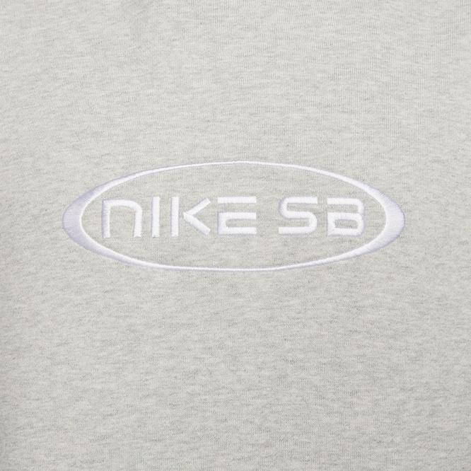 Nike SB Fleece Pullover Skate Hoodie (Grey Heather / White)