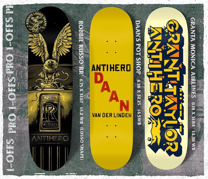 Antihero Robbie Russo "RR" (Lusso Special Shape) board 8.75" x 31.87"