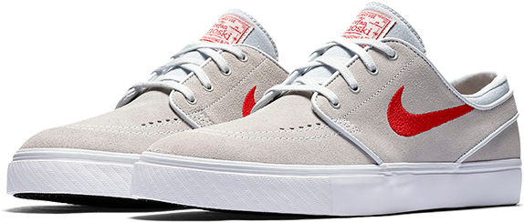 Nike SB Zoom Stefan Janoski shoes (Pure Platinum / University Red)