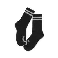 Polar Skate Co. Happy Sad Rib Socks (Black / Heather Grey)