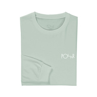 POLAR SKATE CO. LONG SLEEVE T-SHIRT. STROKE LOGO LS TEE (SEAFOAM GREEN)