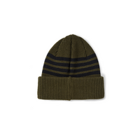 Polar Skate Co. Winter Hat Stripe Merino Beanie (Army Green)