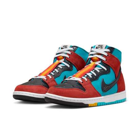 Nike SB x Di'orr Greenwood Dunk High Decon (Turquoise Blue / Black / Rugged Orange)