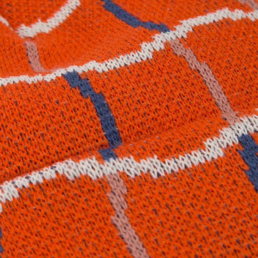 Dime Wave Checkered Beanie (Orange)