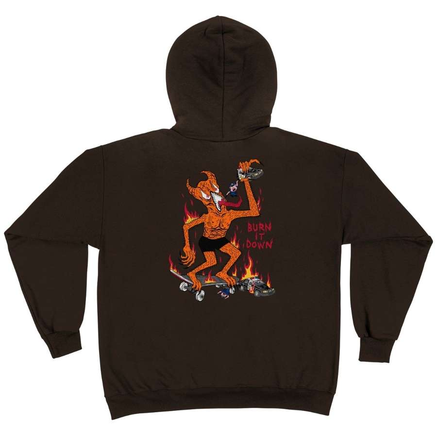 Thrasher x Neckface Burn It Down Hoodie Dark Chocolate