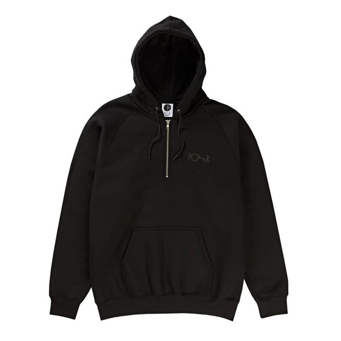 BLUZA Z KAPTUREM POLAR SKATE CO. HALF ZIP HOOD (BLACK)