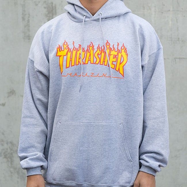 Bluza Thrasher Flame Logo Hood (Grey)