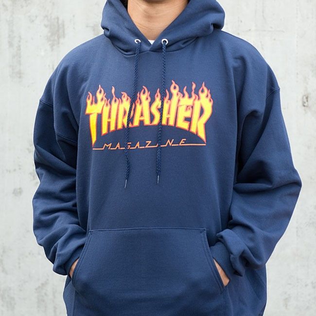 Bluza Thrasher Flame Logo Hood (Navy)