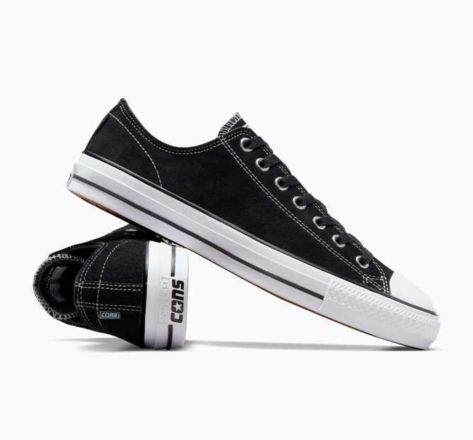 CONS CTAS Pro Low Top Suede (Black / Black / White)