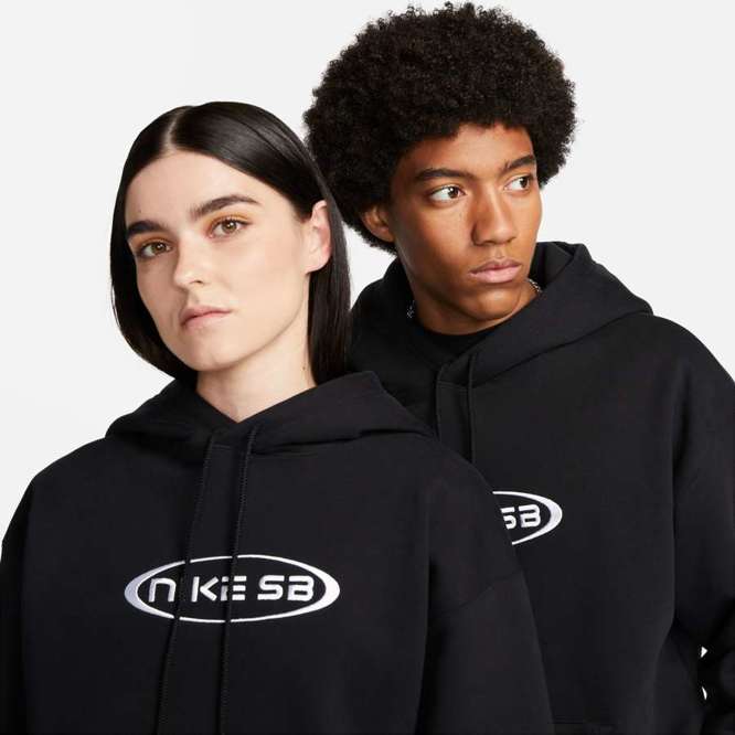 Nike SB Fleece Pullover Skate Hoodie (Black / White)