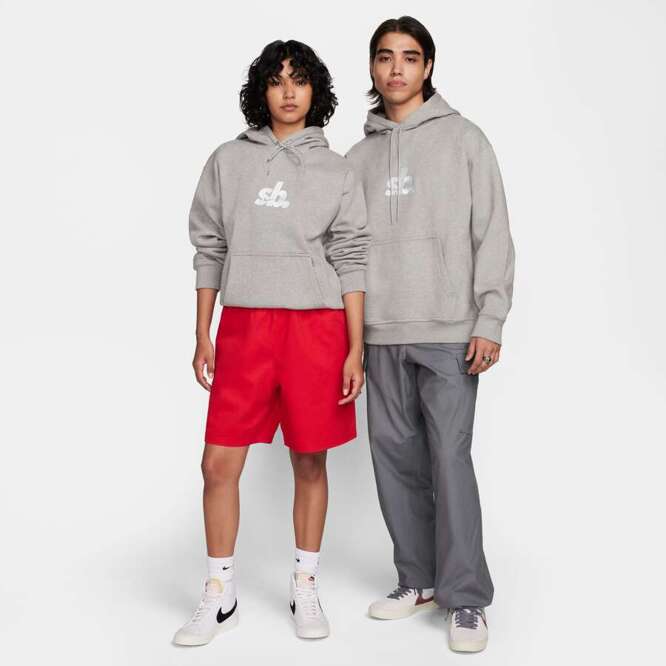 Nike SB Skate Hoodie (Dark Grey Heather / White)