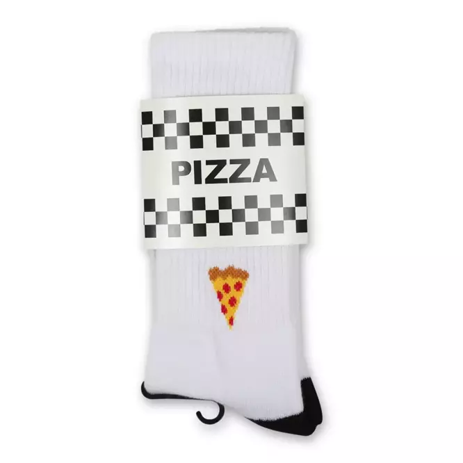 Pizza Skateboards Emoji Socks (White)