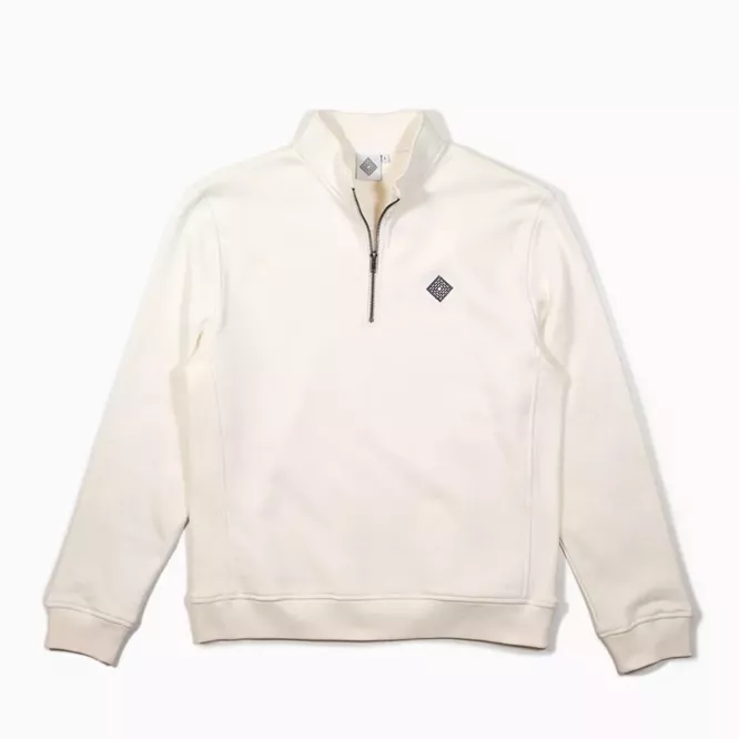 The National Skateboard Co. Logo Quarter Zip (Off White)