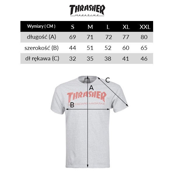 Thrasher Skate Mag Logo Tee (Grey / Red)