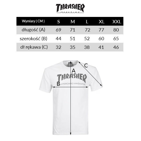 Thrasher Skate Mag Logo Tee (White / Black)