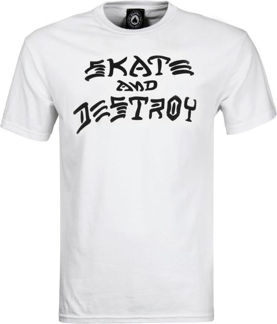Thrasher Skate and Destroy Tee (White / Black)